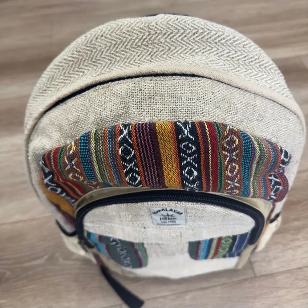 NEW Himalayan Hemp All Natural Pure Handmade Multi Pocket Laptop Boho Backpack